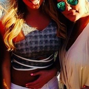 Plaid cut out top